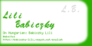 lili babiczky business card